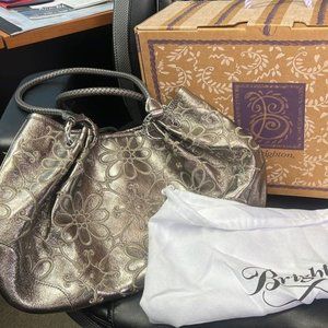 Brighton VALENCIA embroidered leather shoulder bag